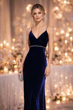VTG Velvet Evening Gown Dress Iridescent Blue Y2k Prom Party Pageant Holiday S